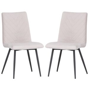 Casey Taupe Velvet Dining Chairs With Metal Legs In Pair