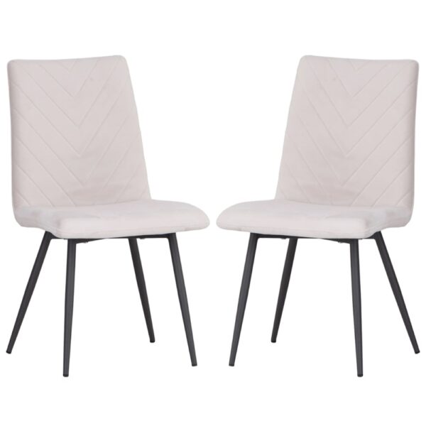 Casey Taupe Velvet Dining Chairs With Metal Legs In Pair