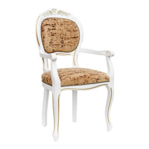 Crested Spoonback Carver Dining Chair With Wooden Frame