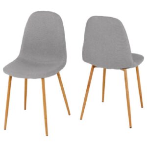 Bakerloo Grey Fabric Dining Chairs With Gold Legs In Pair