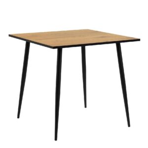 Warren Wooden Dining Table Square With Black Legs In Oak