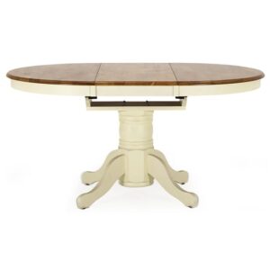 Cotswold Oval Wooden Extending Dining Table In Oak And Ivory