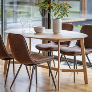 Madrina Oval Wooden Dining Table In Oak