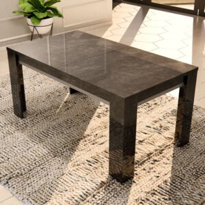 Sarver High Gloss Dining Table Large Rectangular In Black